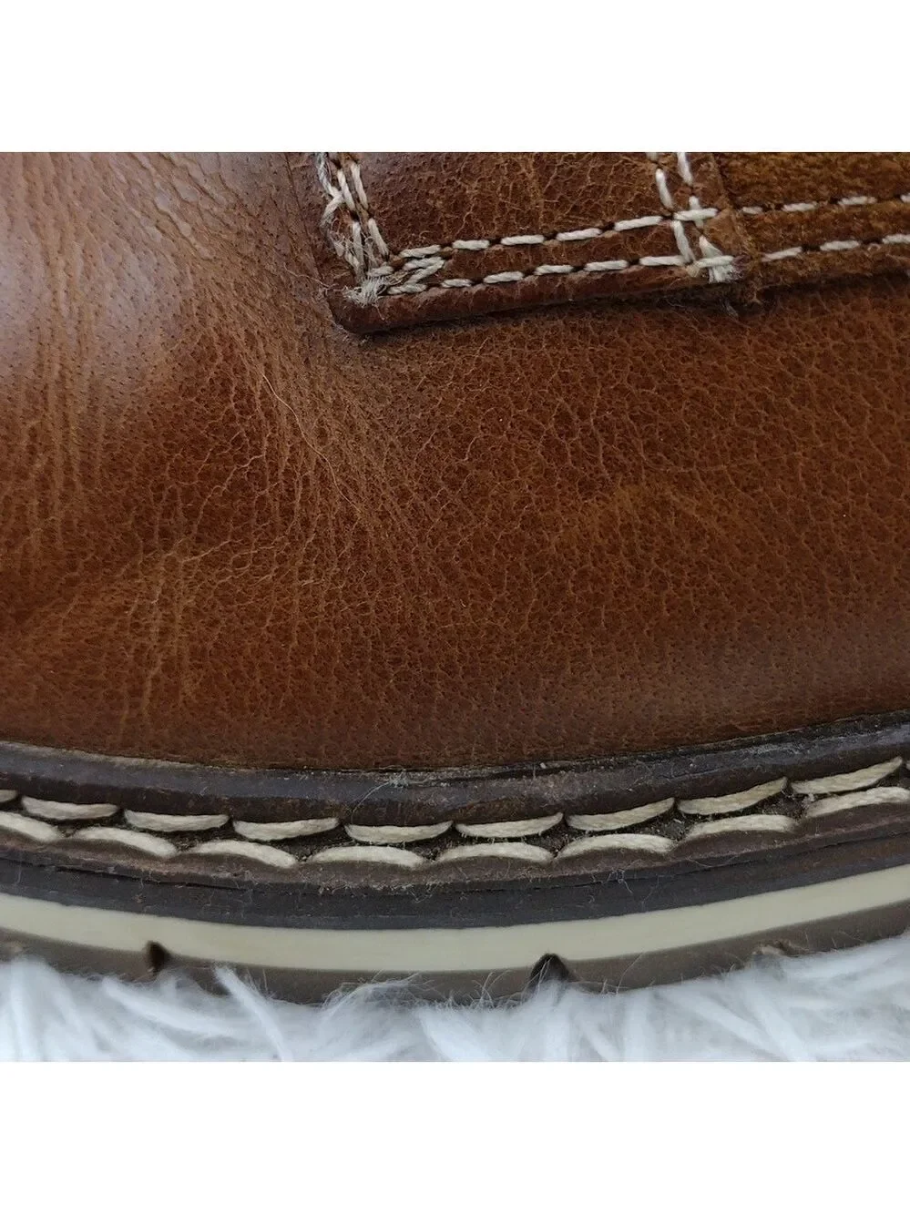 CREVO Drayton Chestnut Suede Leather Round Toe Hook Eyelet Lace Up Ankle Boot
